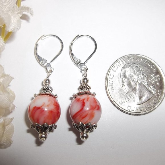 Cute Orange & White Dangle Earrings Set NWT 5514 - Picture 2 of 7